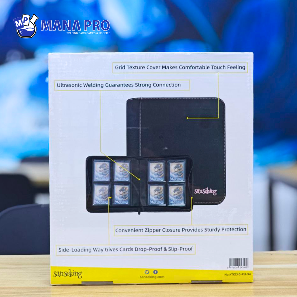 Sanseking 4 Pocket Pu Leather Zipper Toploader Card Binder