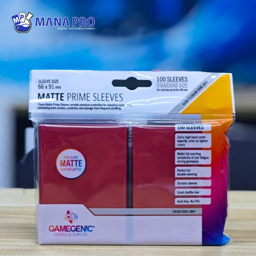 [GGS10027ML] Gamegenic Red Matte Prime Sleeves 100